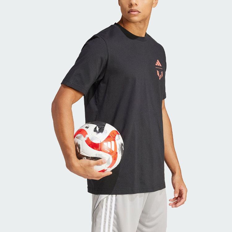 Adidas Messi Football Graphic Tee Men Tops Black IT7080