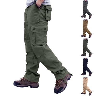 Men's Overalls Drawstring Multi Pocket Casual Pants Hiking Pants Cotton Twill Pants