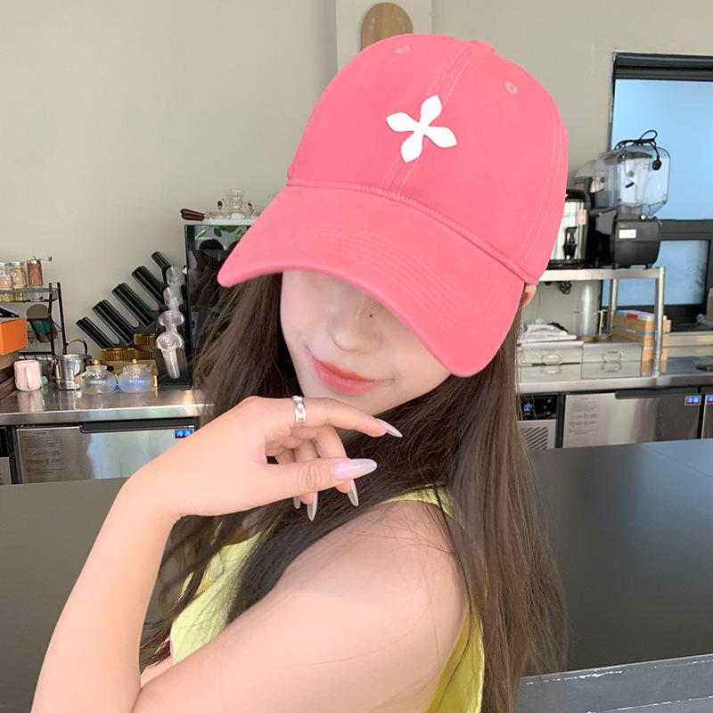 Big Head Circumference Spring New Cross Flower Hot Painted Baseball Cap Women's Face Showing Small Baseball Cap
