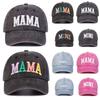 Washed Cotton MAMA MINI Embroidery Caps Adjustable Outdoor Sunscreen Hats Sport Visors Cap
