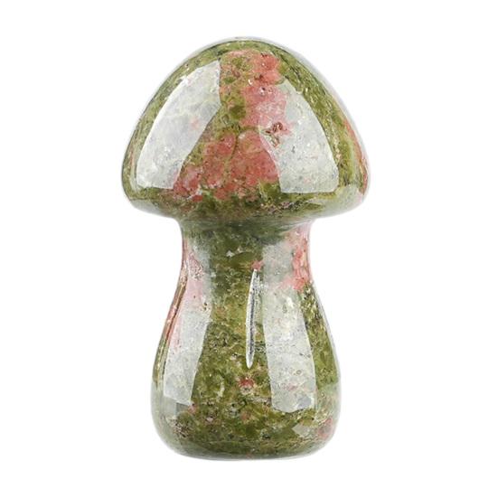 Mini Mushroom Gemstone Sculpture Cute Natural Healing Stone Polished Mushroom Figurine for Home Crafts Flower Pot Decor Gifts for Women Men