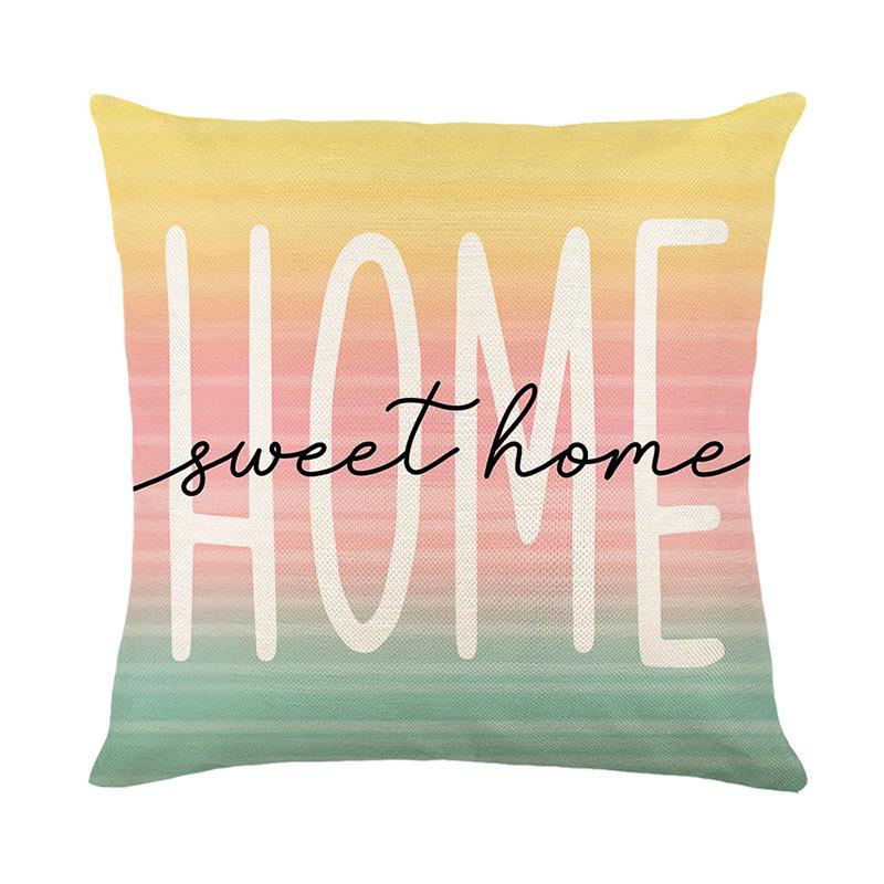 Pillow Cover New Summer Letter Home Living Room Sofa Linen Printed Pillow