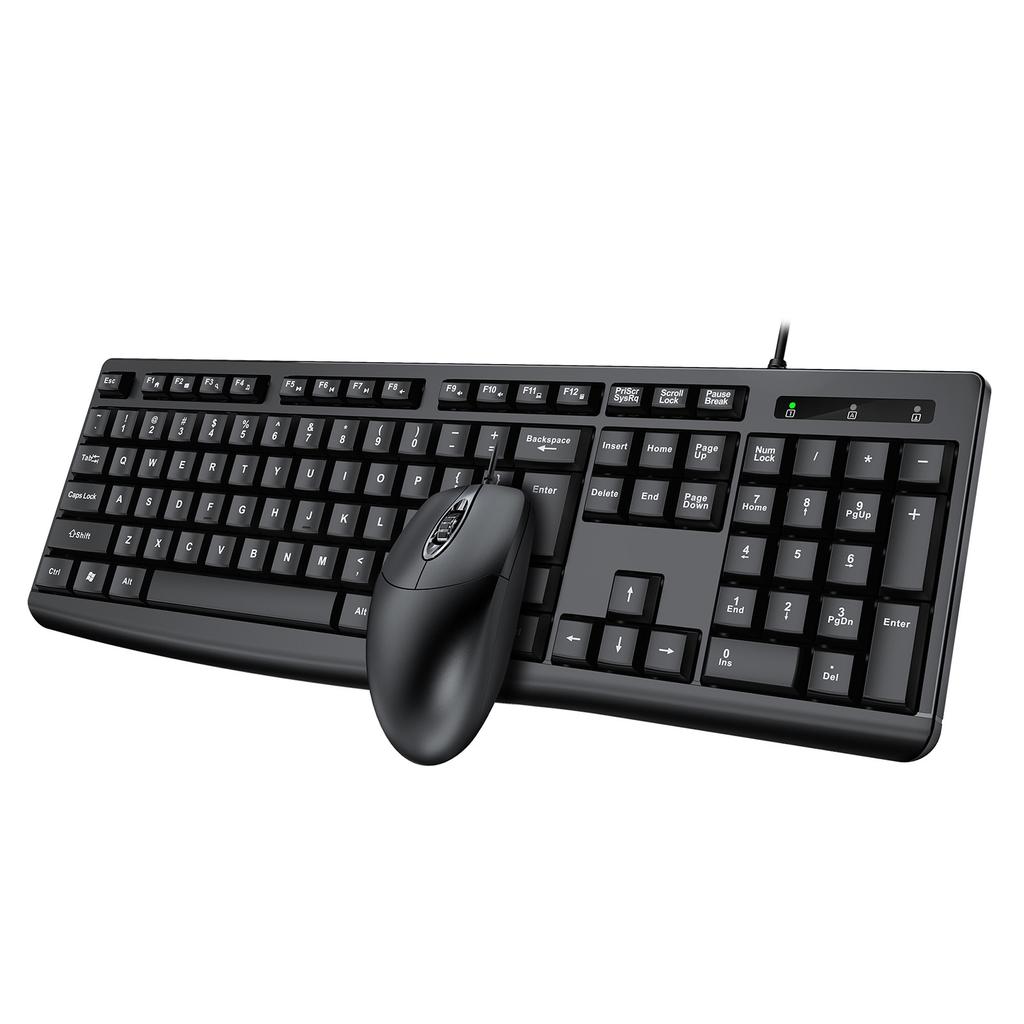 Keyboard Mouse Combo USB Wired   Set Optical Ergonomic for Laptop PC Gaming Working