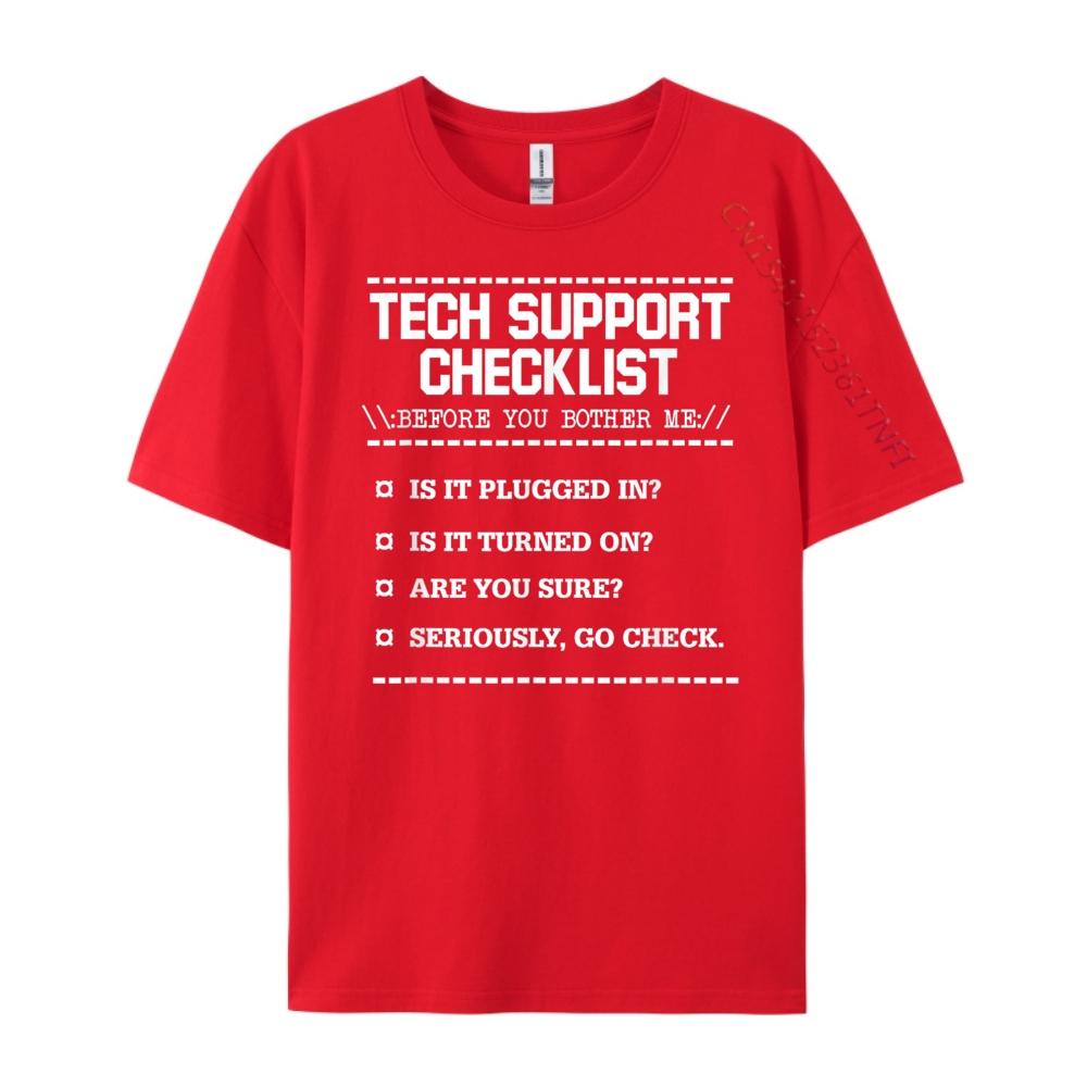 Tech Support Checklist Computer Geek Sysadmin Luxury T Shirt Men High Quality Man Clothes Vaporwave S