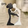 Absztrakt Pár Fa Dísz Férfi Nő Sziluett Szobor Harmónia a Pár Között Asztali Dekoráció Ajándék Valentin-napra Évfordulóra