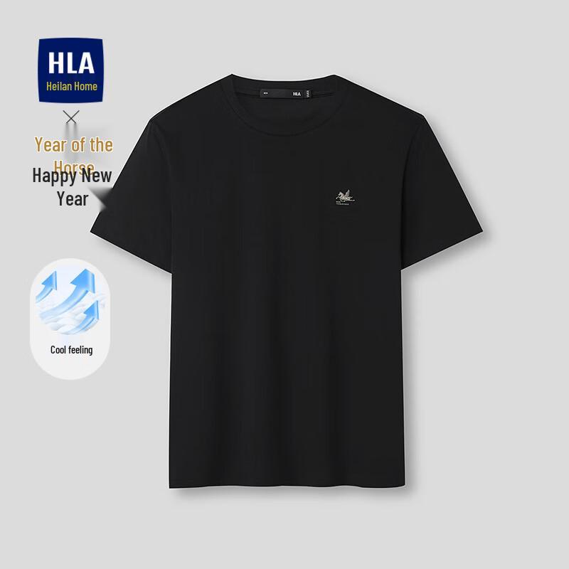 HLA Men s Black Cool Touch Short Sleeve T-Shirt