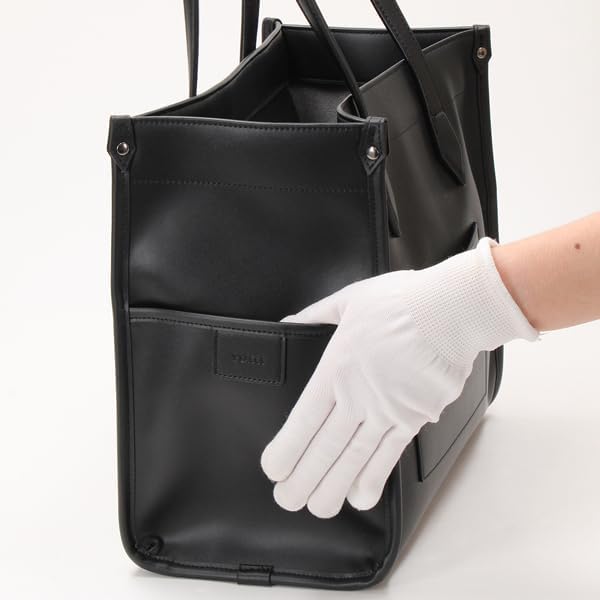 Tote Bag Recycled Leather Binder A4 Tote Bag 4000301 Black [Isaac] (10)