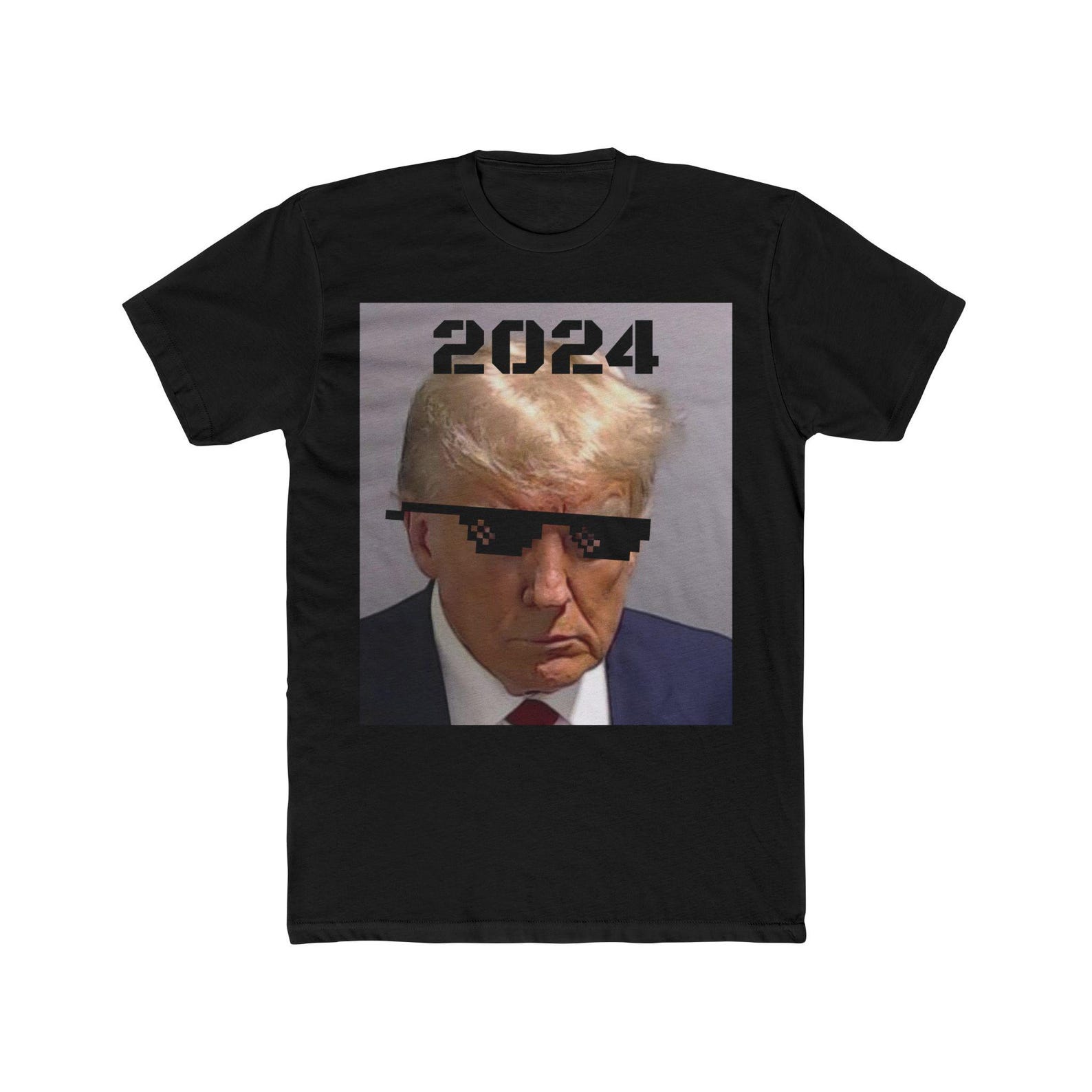 Trump Mug Shot Thug Life T-Shirt. Trump 2024. Men s Cotton Crew Tee L