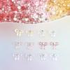 10PCS Solid Color Minimalist Bows Nail Charms Translucent Jelly Bowknots Mini Rhinestones Inlaid Nail Art Decorations for DIY