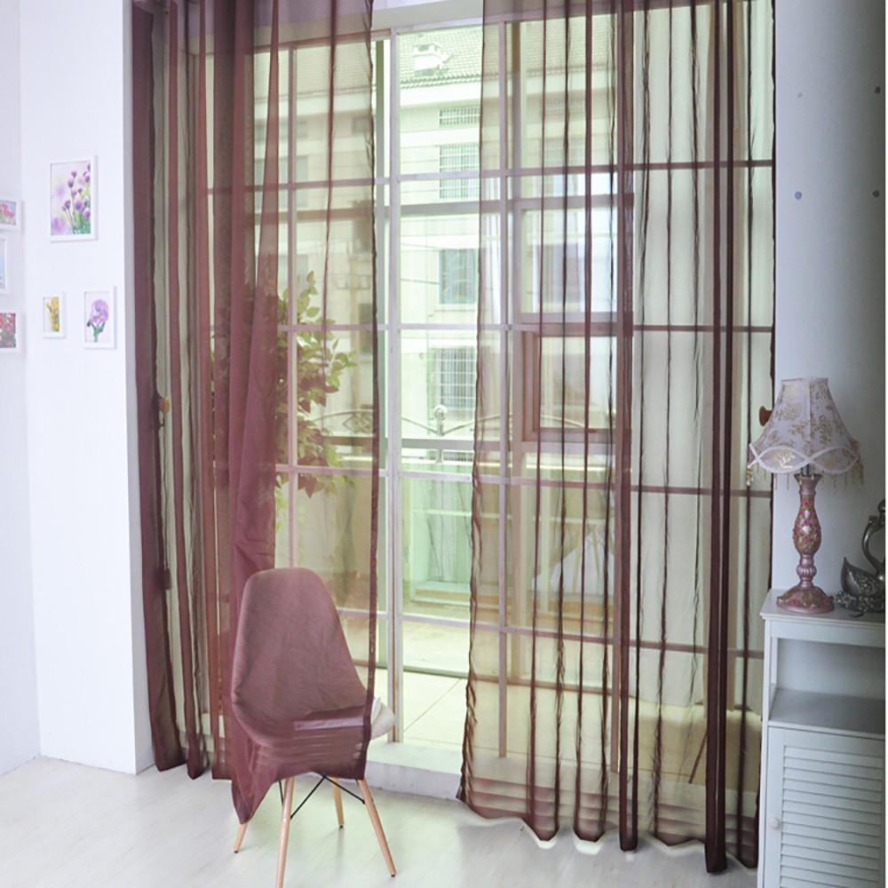 1 PCS  Color Tulle Door Window Curtain Drape Panel Sheer Scarf Valances