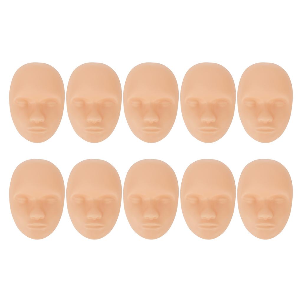 10pcs Tattoo Practice Skin Head 3D Soft Silicone Eyebrow Eyeliner Lip Microblading Tattooing Skin for Beginners