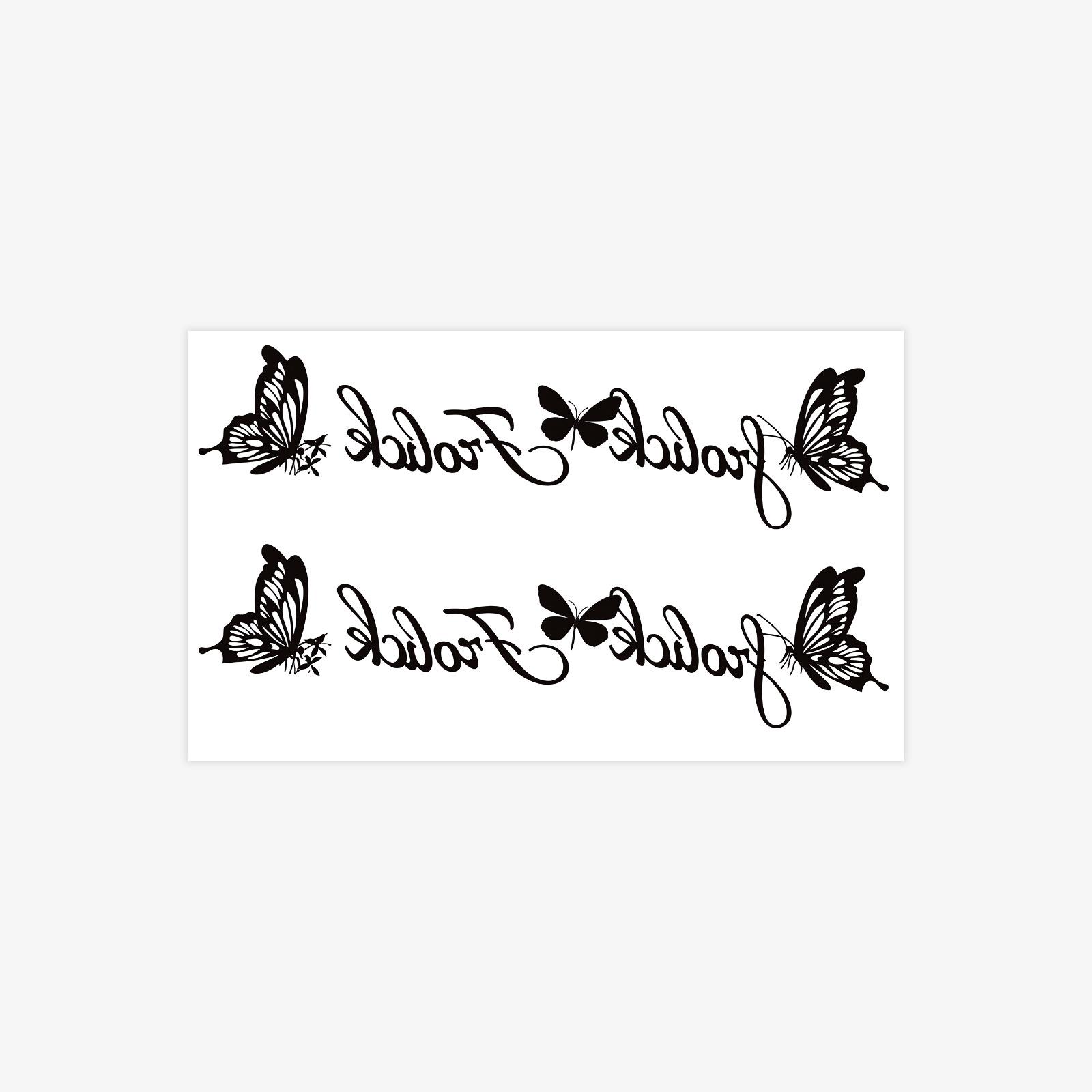 High-End Sense, Simple, Fashionable And Beautiful, Small Fresh Butterfly, English Short Sentence Tattoo Sticker 15*9