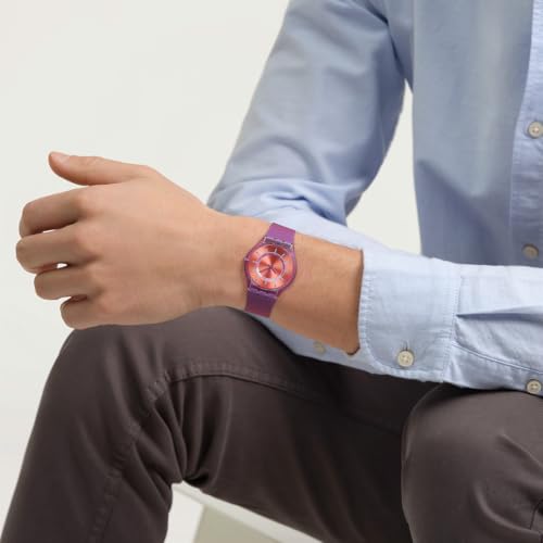 Swatch Skin Classic Biosourced Sweet Strawberry Dream Watch, Purple, SS08V108