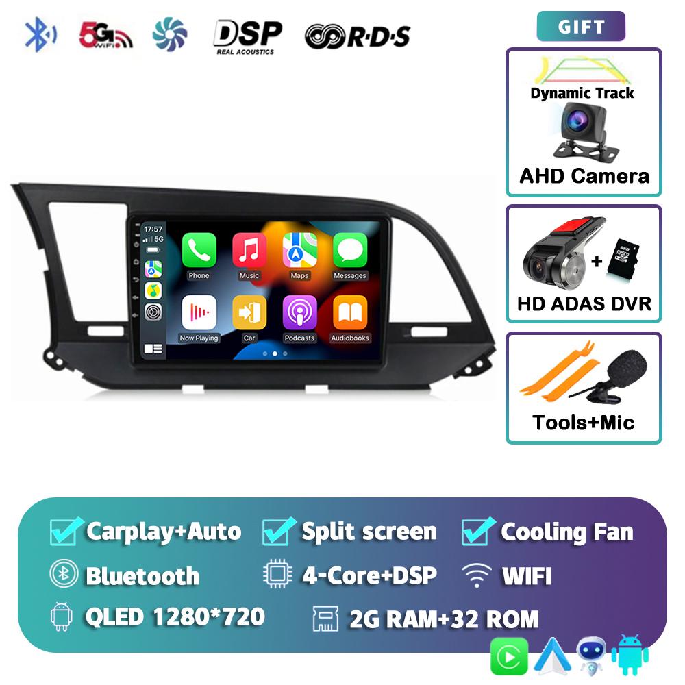 Android 14 Carplay Auto For Hyundai Elantra 6 2015 2016 2017 2018 Car Radio DPS GPS Navigaion Multimidia Video Player 360 Camera