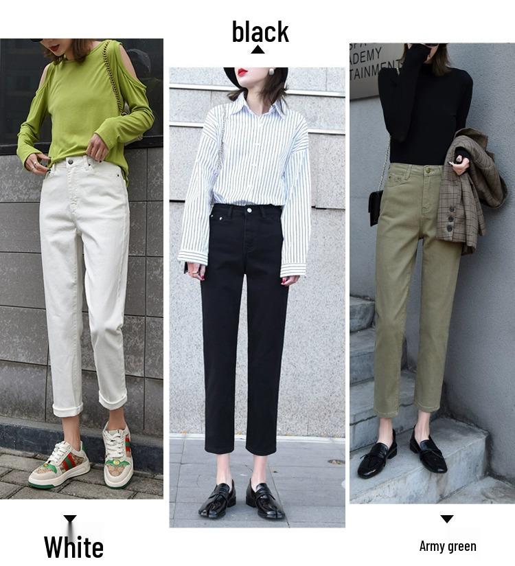 2025 Women's High Waist Summer Slimming Straight Leg Cropped Jeans