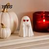 PLA Ghost Sculptures Halloween Figurine, 3D Printed Middle Finger Statue, Spooky Small Statues Ornament for Coffee Table, Shelf, Mantel Desk