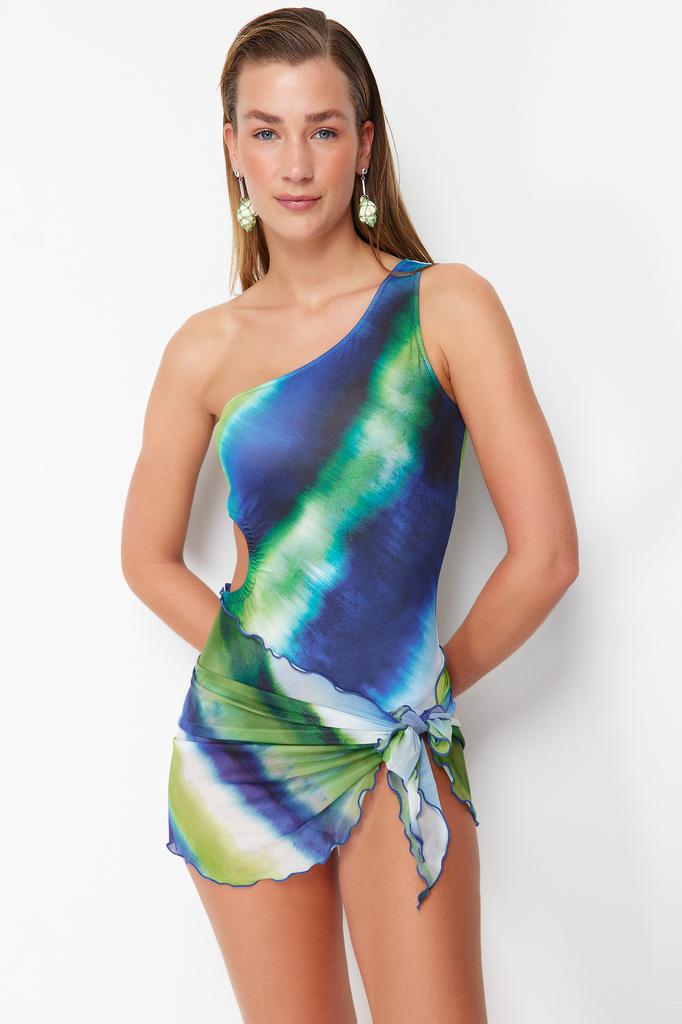 Damen Pareo Mode Neue Saison Abstrakt Gemustert Mini Gestrickt Rüschen Mesh 100% Baumwolle Pareo