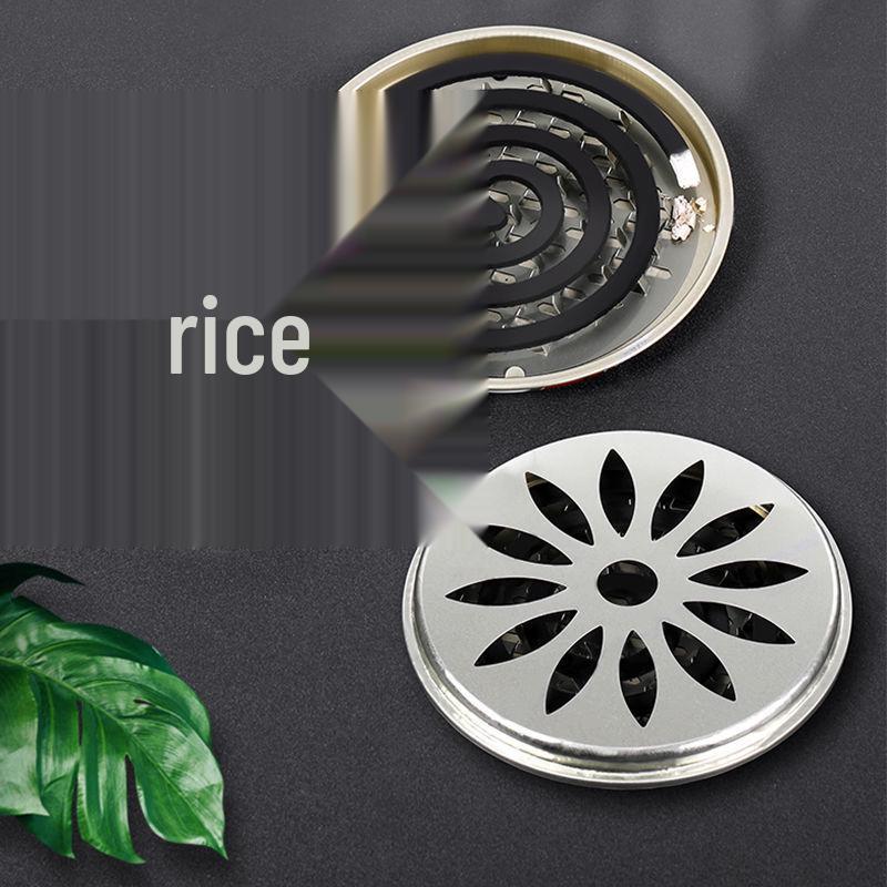 Stainless Steel Mosquito Coil Holder and Fireproof Tray with Sawtooth Design