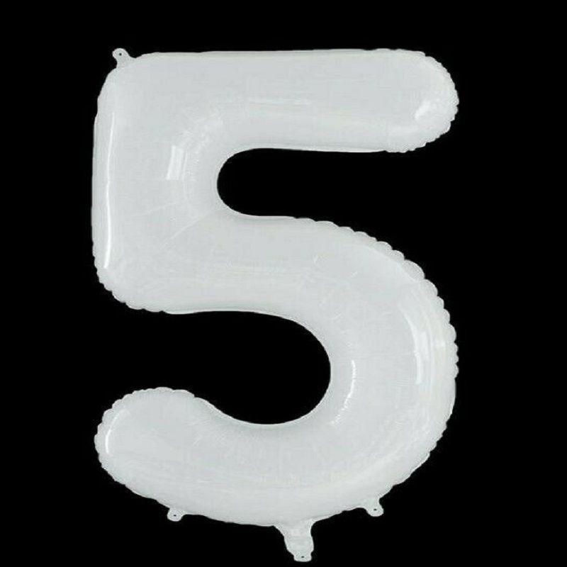 Large 40" White Giant Number Age Foil Balloons Helium Air Happy Birthday Party