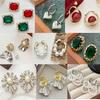 Retro Gem Pearl Flower Earrings - European Court Style, Light Luxury, Versatile Long Earrings