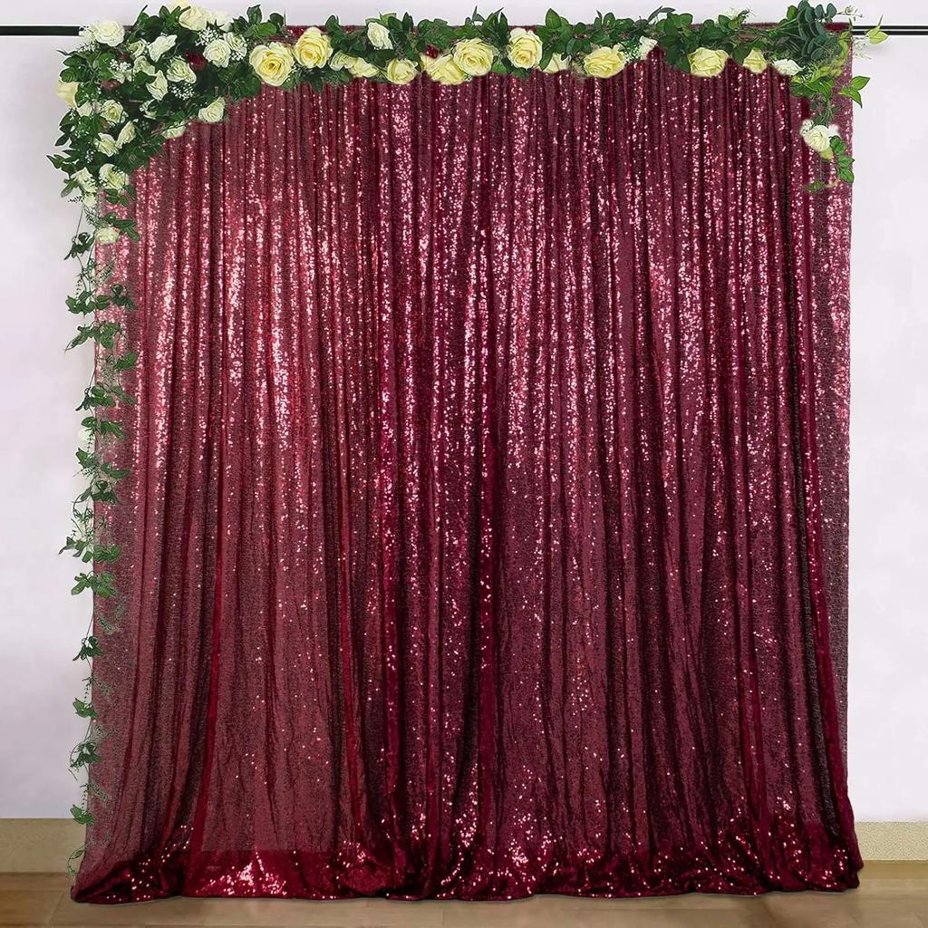 4x10FT Silver Sequin Photo Backdrop Curtain for Birthday Wedding Engagement Baby Shower Bachelorette Christmas Party Decorations
