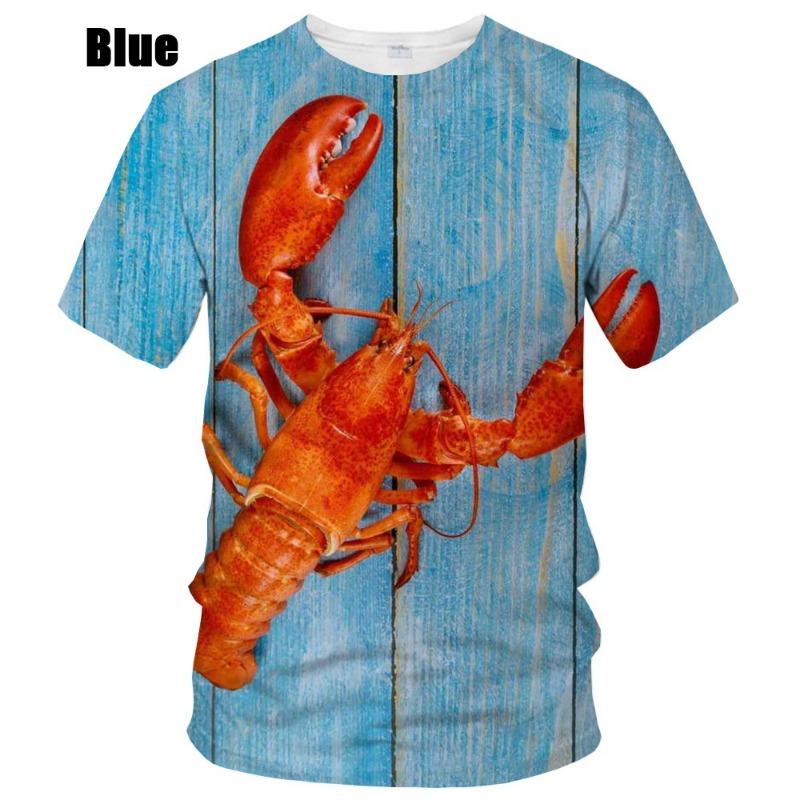 Lobster Graphic T Shirt For Men Clothing Cool Designs 3D Printed Crayfish Crawfish T-shirt Casual Women Tee Shirts y2k Kids Tops