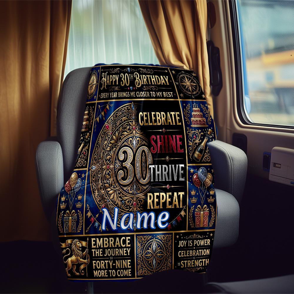 Birthday Celebration Rv Customize Your Name Blanket Soft Cozy Lightweight For All Seasons Perfect For Travel Camping Picnics Sofas Rvs Beds Living