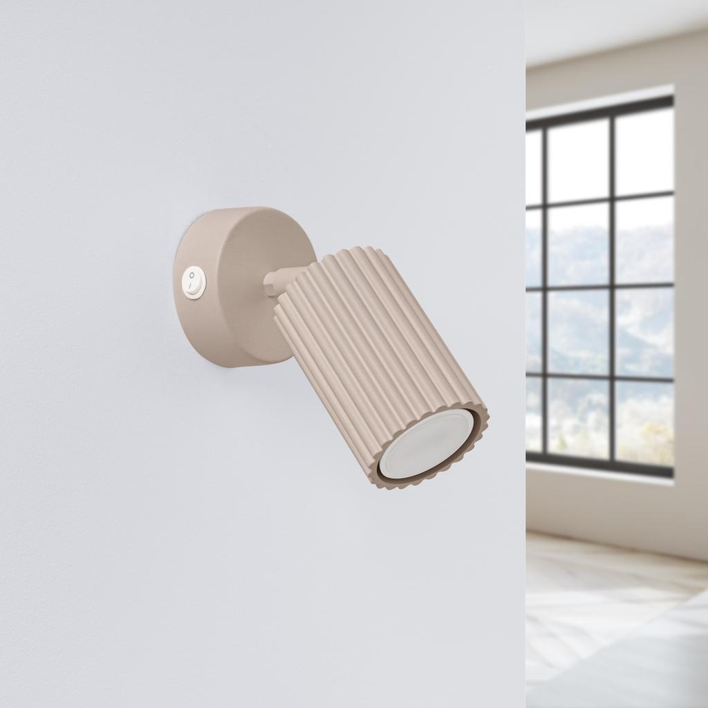 Carbon taupe wall lamp with switch