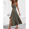 Boho Maxi Slip Dress for Women, Slim Fit Bodycon Split Summer Dress, Bohemian Party Beach Long Dress