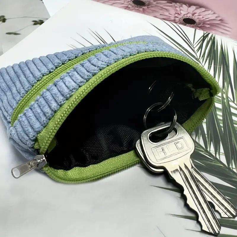 1 Pcs Corduroy Multi-Colored Small Change Bag Key Bag Portable Card Bag Small Metal Zipper Head