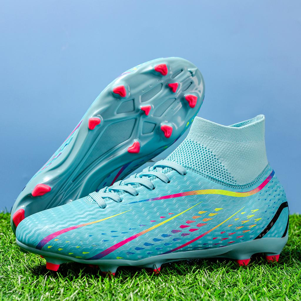 Foreign trade high-top football shoes long broken nails Amazon men's and women's football shoes grass field student training shoes