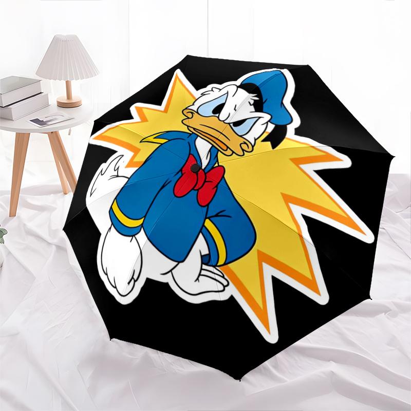 

1pc Donald Duck Cartoon Automatic 3-Fold Umbrella Design, Cute Cartoon Pattern, Portable Outdoor Umbrella, Perfect, Holiday Gift for fans.D0