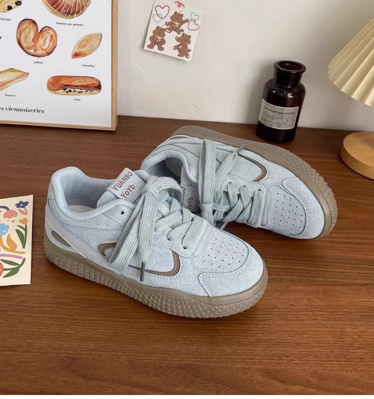 Student German training double mesh shoes female ugly cute autumn new chic niche Korean version breathable sports Forrest Gump white shoes