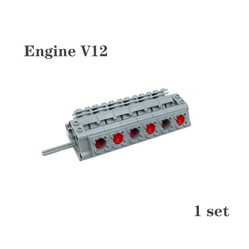 Technical Parts Kit V2 V4 V6 V8 V10 V12 V14 Engine Cylinder Building Blocks Bricks Model for High-tech Cars DIY Educational Toys