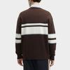 Fila Color Block Letter Print Casual Long Sleeve Sweater Men Sweater Cream-Brown F11M419401F-BN