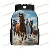Handsome Horses Backpack Schoolbag, Lightweight Book Bag Laptop Bag, Large Capacity Computer Shoulder Bag For Travel School Coll