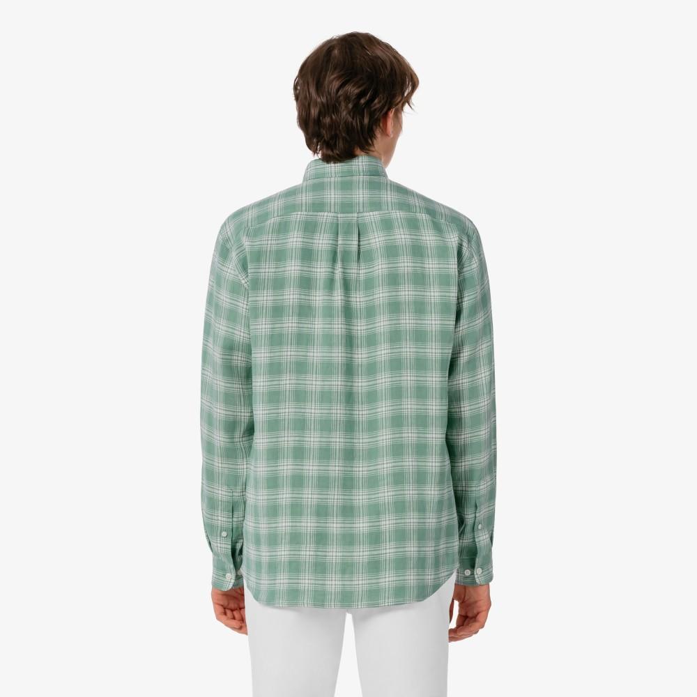 Lacoste Men's Linen Big Check Shirt CH739E-56G132