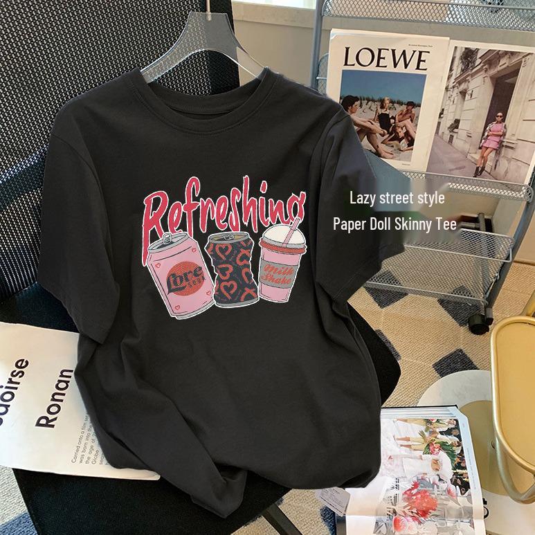 

2024 Женская Весенняя Мода Приталенный Топ Абрикосового Цвета с Коротким Рукавом - Модный и Универсальный M чёрный