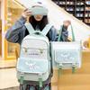 Primary School Student Schoolbag Cute Cartoon Backpack Simple Lightweight Backpack Large Capacity Primary and Secondary School Three Piece Set