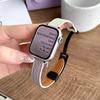 Folding Buckle Leather Magnetic Strap For Apple Watch S10 42/46mm 9 8 7 6 SE 5 4 Slim Watchband 38 40 44mm 45mm 41mm For Iwatch