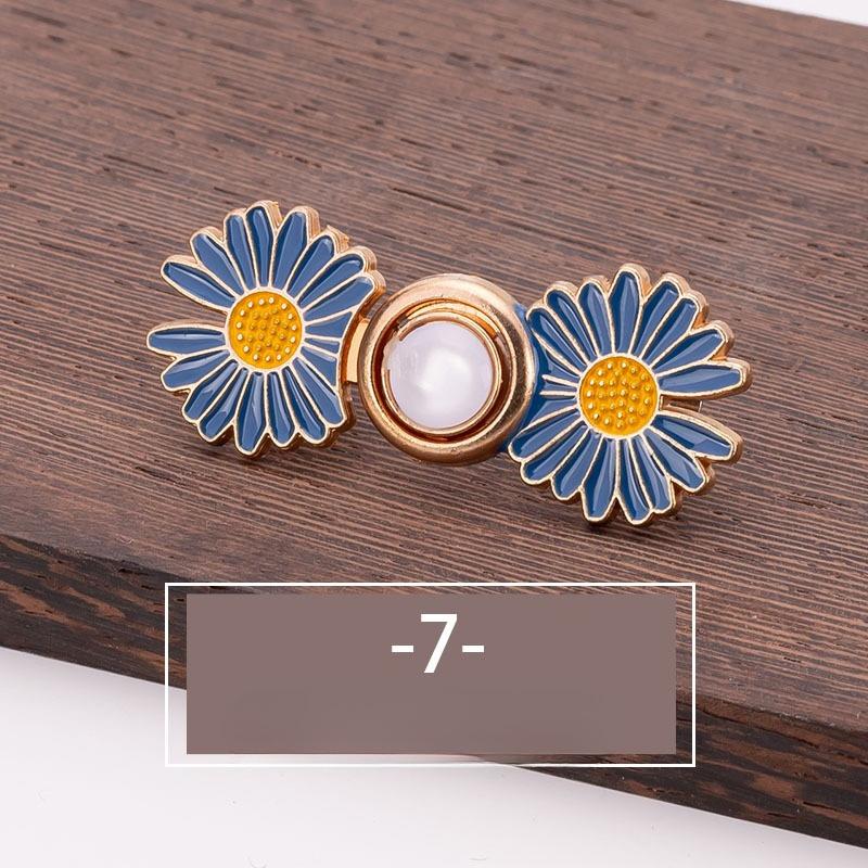 1pc of Casual And Versatile Daisy-Patterned Buttons for Men, Featuring an Adjustable Waist with Magical Buttons