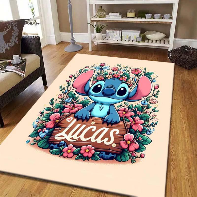 1pc Stitch Pattern Area Rug Soft Flannel Floor Mat for Living Room,Office,Bedroom and Carpet