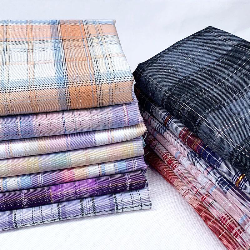 New Plaid Polyester Yarn-Dyed Fabric with Gold & Silver Threads for DIY Pleated Skirts