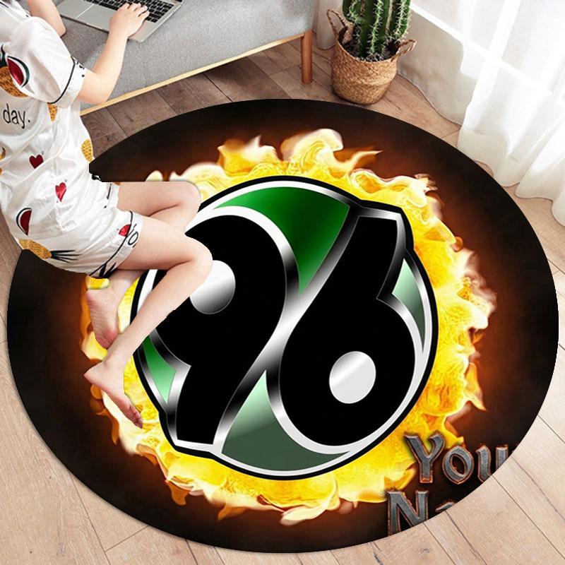 Hannover 96 Custom Name Round Area Rug,Carpet Rug for Living Room Bedroom Sofa Playroom Decor,Non-slip Floor Mat