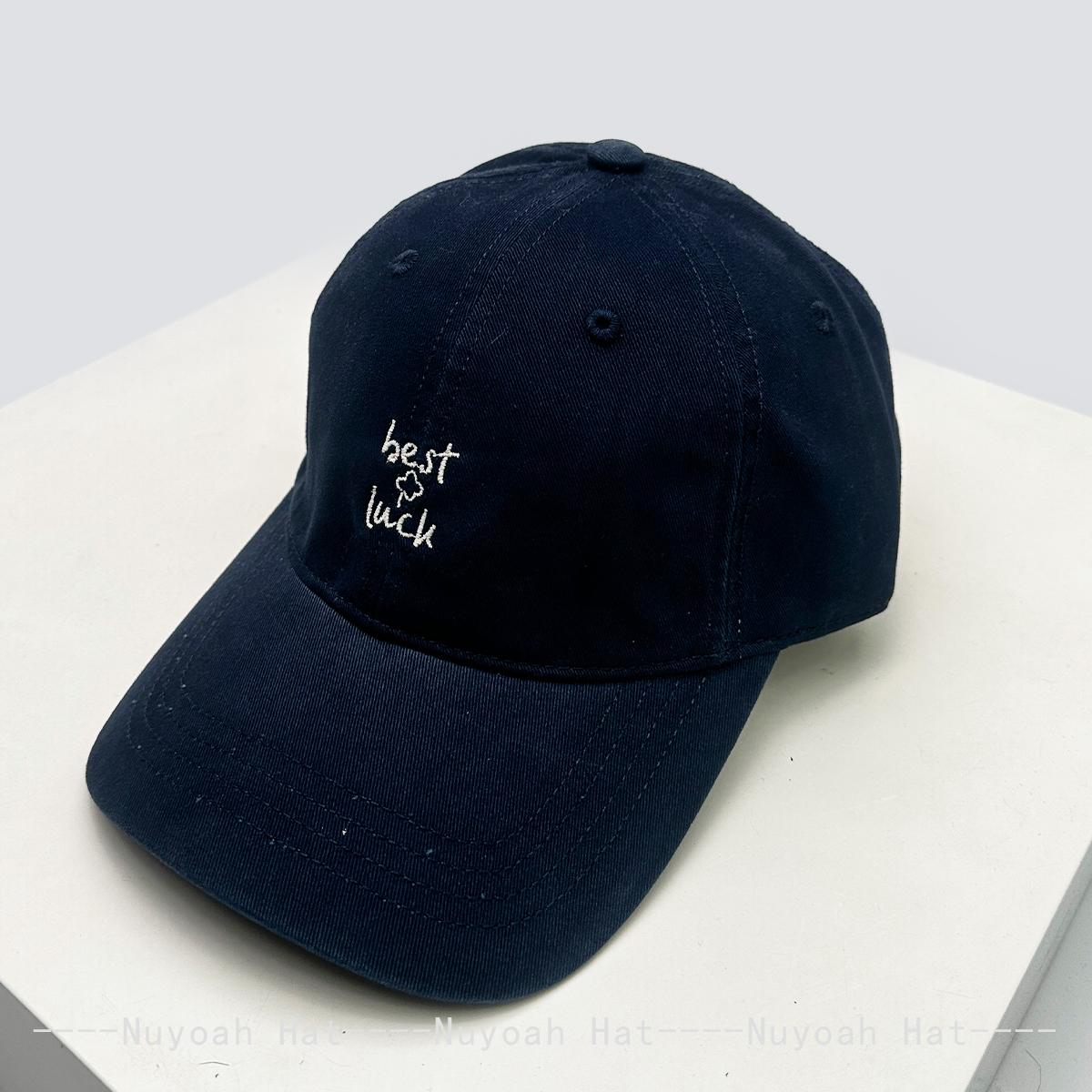 

New Men Women Korean Embroidered Letters Four-Leaf Clover Baseball Hats Sunshade Simple Versatile Niche Peaked Caps Ins Fashion 58-61cm