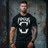 Wolf Baumwoll T-Shirt Gothic Punk Stil Herren Fitness Muskel Schwarz - Herren Sommer Baumwolle Grafik T-Shirt