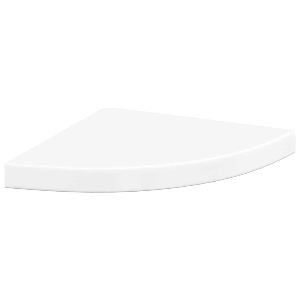 Corner Floating Shelves Set of 4 High Gloss White 35 x 35 x 3.8 cm MDF