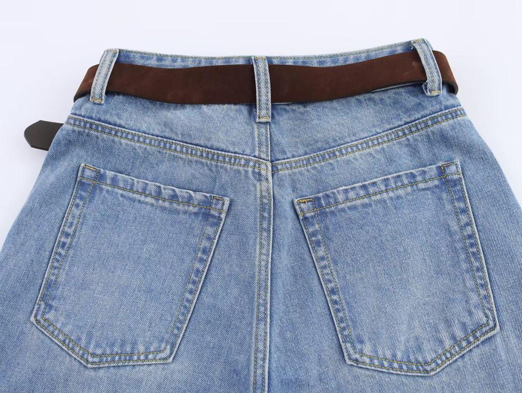 2025 Frühling Europäische & Amerikanische Mode High Waist Schlankmachende Gerade & Weitbeinjeans