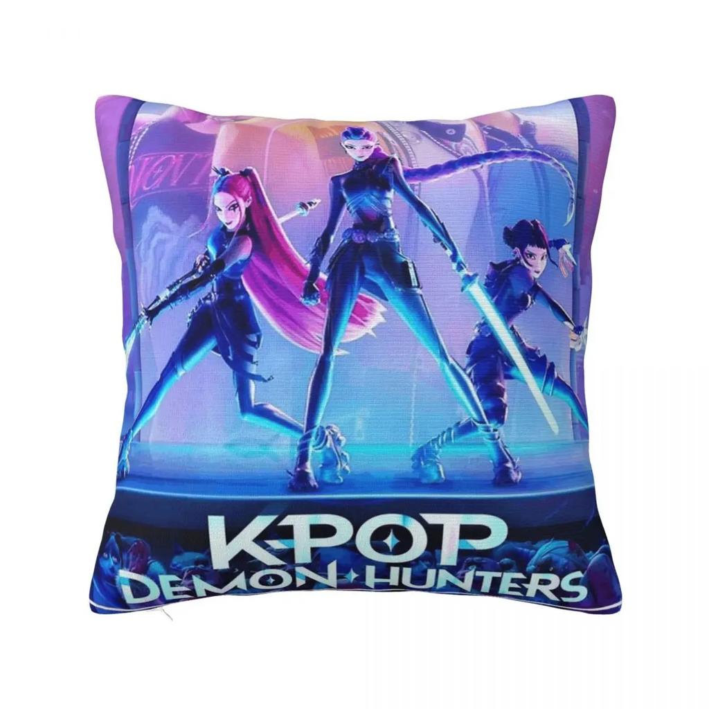 Huntrix Zoey Rumi Mira Pillowcases Polyester Car Kpop Demon Hunters Cushion Case Funny Decor Pillowcase