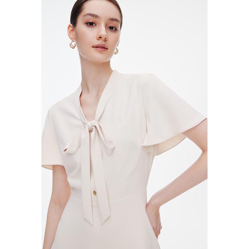 GIOVANNI VALENTINO Summer V-Neck Bowknot A-Line Midi Dress M